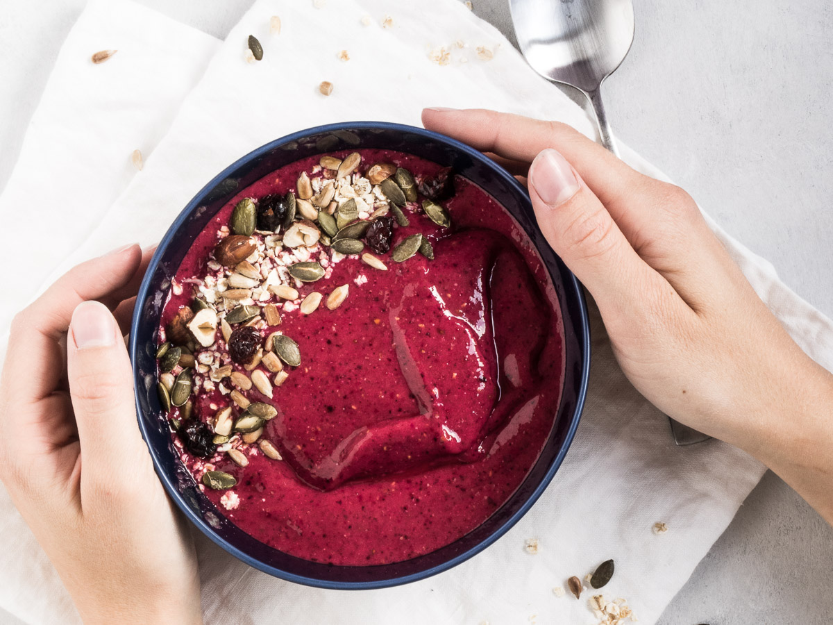 Smoothie med rødbede og bær