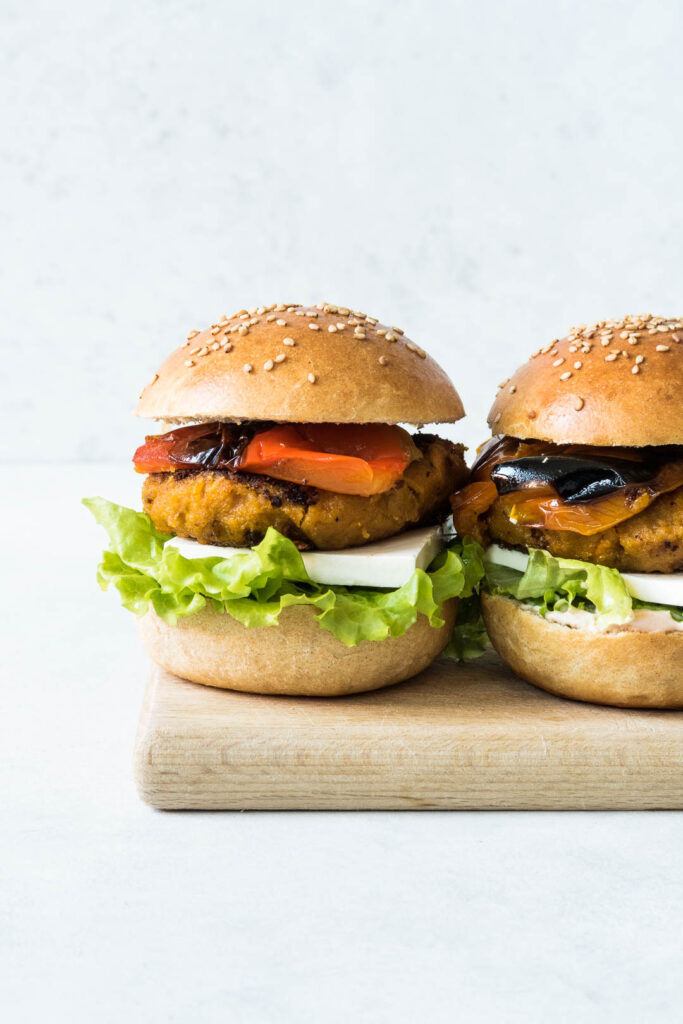 Græskarburger - vegetarisk burger med "bøf" af græskar